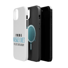 DistinctInk ToughCase for Apple iPhone, Compatible with MagSafe Charging - I'm on a Whiskey Diet Already Lost 5 Days