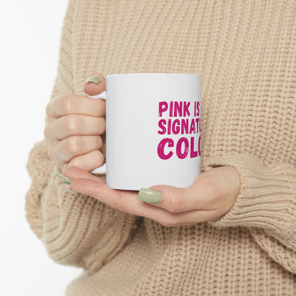 Glossy White Coffee / Tea Mug - Pink is My Signature Color, view 10