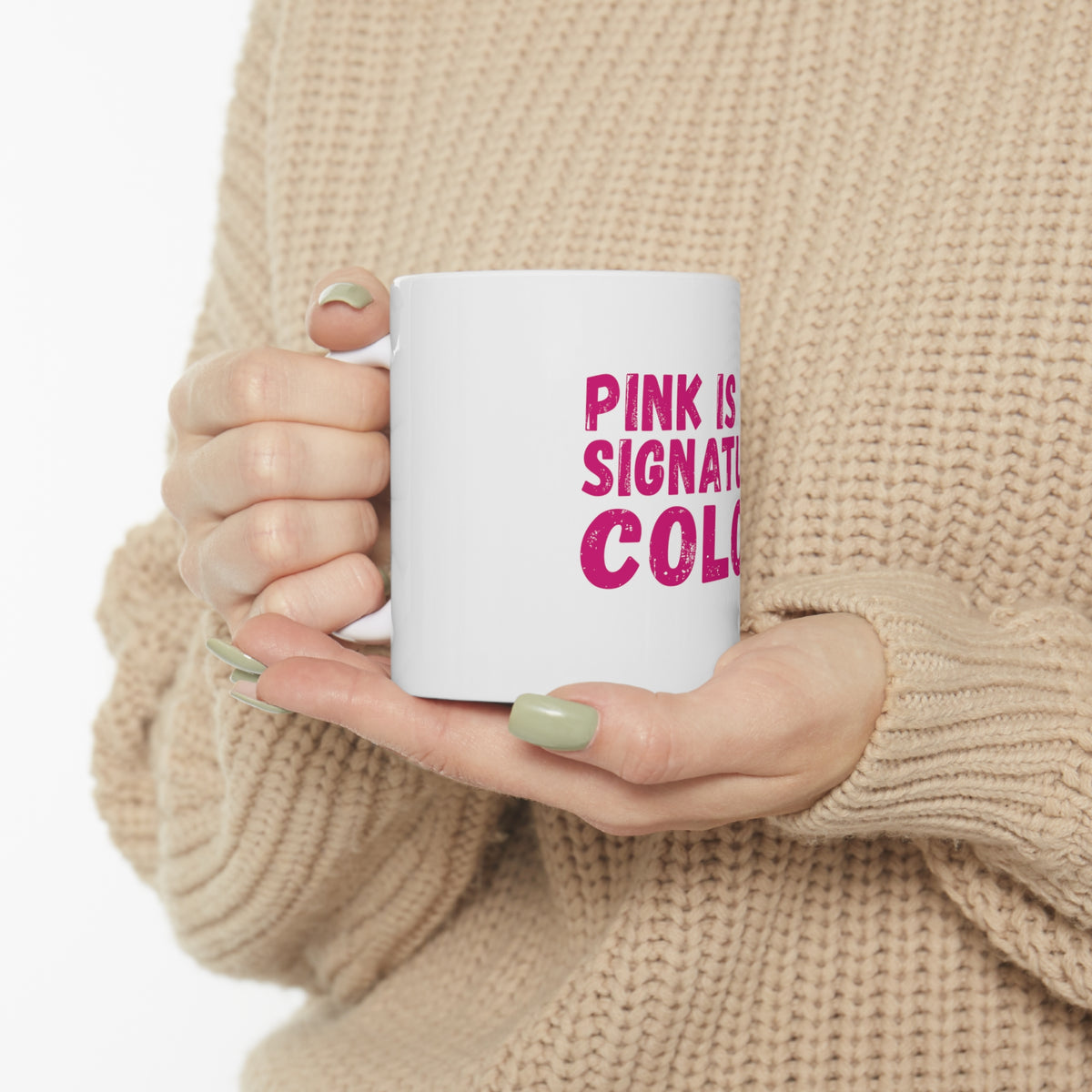 Glossy White Coffee / Tea Mug - Pink is My Signature Color, view 10