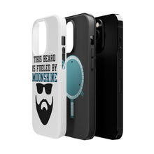 DistinctInk ToughCase for Apple iPhone, Compatible with MagSafe Charging - This Beard is Fueled by Moonshine