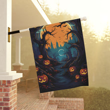 DistinctInk Garden & House Banner / Flag with Haunted Evening Nightmare Design for Halloween