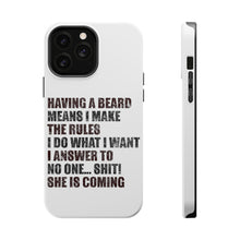 DistinctInk ToughCase for Apple iPhone, Compatible with MagSafe Charging - Beard - I Make the Rules, Do What I Want
