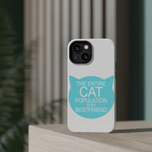 DistinctInk ToughCase for Apple iPhone, Compatible with MagSafe Charging - Cat Population is My Best Friend