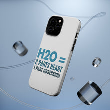 DistinctInk ToughCase for Apple iPhone, Compatible with MagSafe Charging - H20 = 2 Parts Heart 1 Part Obsession