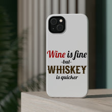 DistinctInk ToughCase for Apple iPhone, Compatible with MagSafe Charging - Wine is Fine But Whiskey is Quicker