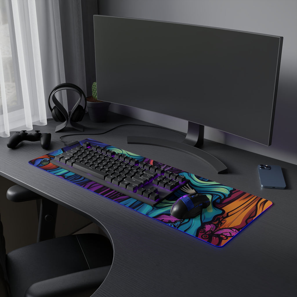 LED Gaming Mouse Pad with "Mindful Connections" Design for Halloween LGBTQ+ Pride, view 42