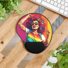 DistinctInk Mouse Pad with Wrist Rest  with Leading a New Path Design for LGBTQ+ Pride