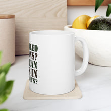 DistinctInk Glossy White Coffee / Tea Mug - Concealed Weapons? Hands in My Pockets?