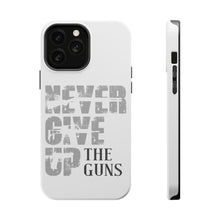 DistinctInk ToughCase for Apple iPhone, Compatible with MagSafe Charging - Never Give Up The Guns
