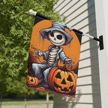 DistinctInk Garden & House Banner / Flag with Haunted Jack-O'-Skeleton Design for Halloween