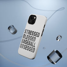 DistinctInk ToughCase for Apple iPhone, Compatible with MagSafe Charging - Stressed Blessed Baseball Obsessed