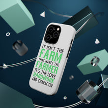 DistinctInk ToughCase for Apple iPhone, Compatible with MagSafe Charging - Hard Work & Character Make the Farmer