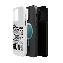 DistinctInk ToughCase for Apple iPhone, Compatible with MagSafe Charging - Heaven is Where All the Dogs Greet You