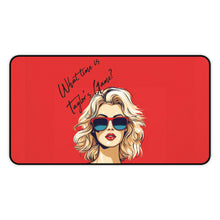 DistinctInk Desk Mat with What Time Is Taylor's Game? design
