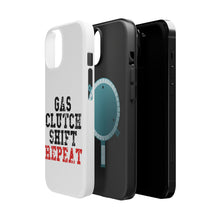 DistinctInk ToughCase for Apple iPhone, Compatible with MagSafe Charging - Gas Clutch Shift Repeat