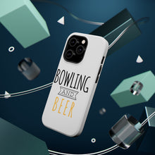 DistinctInk ToughCase for Apple iPhone, Compatible with MagSafe Charging - Bowling and Beer