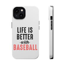 DistinctInk ToughCase for Apple iPhone, Compatible with MagSafe Charging - Life is Better with Baseball