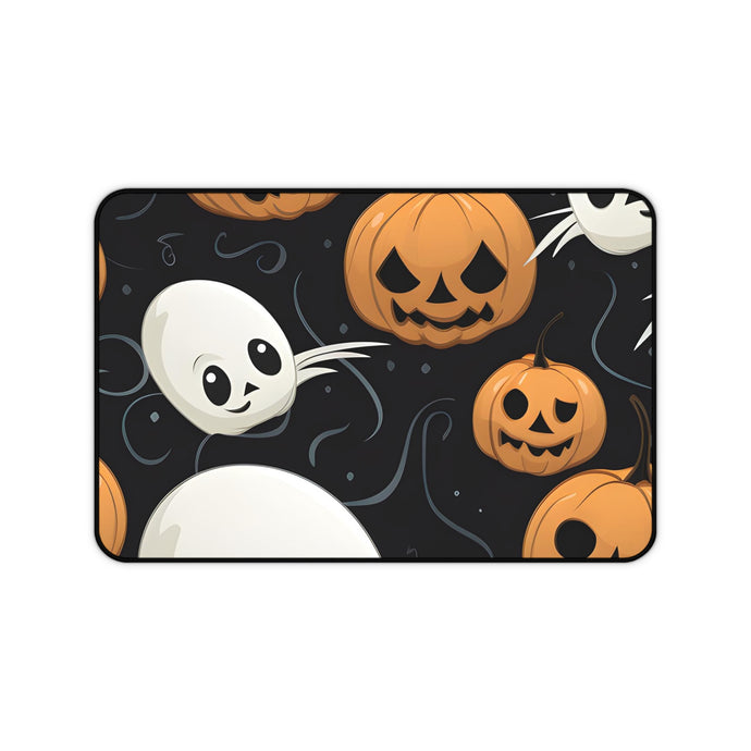 DistinctInk Desk Mat with Ghost Skeleton Pumpkin Pattern Design for Halloween