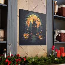 DistinctInk Canvas Wall Art with Spooky Trick or Treating for Halloween