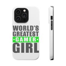 DistinctInk ToughCase for Apple iPhone, Compatible with MagSafe Charging - World's Greatest Gamer Girl Video Games