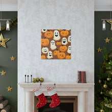 DistinctInk Canvas Wall Art with "Boo-ttifull Skeleton Cartoon Pattern Pumpkin" for Halloween