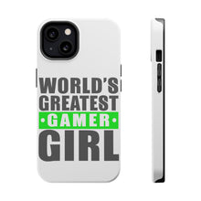 DistinctInk ToughCase for Apple iPhone, Compatible with MagSafe Charging - World's Greatest Gamer Girl Video Games