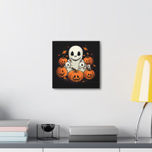 DistinctInk Canvas Wall Art with Ghost Skeleton Pumpkin Pattern for Halloween