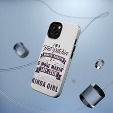 DistinctInk ToughCase for Apple iPhone, Compatible with MagSafe Charging - Tent Pitchin Weiner Roastin S'More Camping Girl