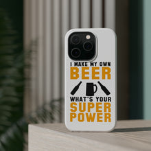 DistinctInk ToughCase for Apple iPhone, Compatible with MagSafe Charging - I Make Beer What's Your Super Power