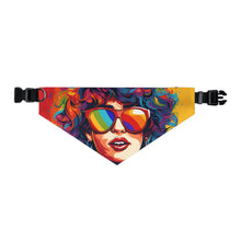 DistinctInk Adjustable Pet Banana Collar with Start Building Your Dreams Design for LGBTQ+ Pride