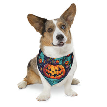 DistinctInk Adjustable Pet Banana Collar with Trick or Treat Parade Design for Halloween