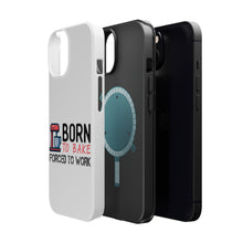DistinctInk ToughCase for Apple iPhone, Compatible with MagSafe Charging - Born to Bake Forced to Work