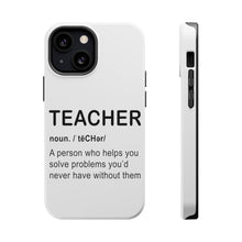 DistinctInk ToughCase for Apple iPhone, Compatible with MagSafe Charging - Teacher Definition Solves Problems
