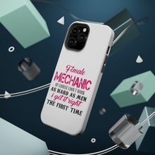 DistinctInk ToughCase for Apple iPhone, Compatible with MagSafe Charging - Female Mechanic Get It Right the First Time