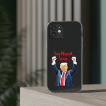 DistinctInk Clear Case for Apple iPhone or Samsung Galaxy - Trump "You Missed, Loser" Cartoon Design