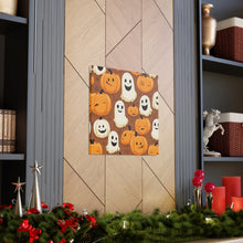 DistinctInk Canvas Wall Art with "Boo-ttifull Skeleton Cartoon Pattern Pumpkin" for Halloween