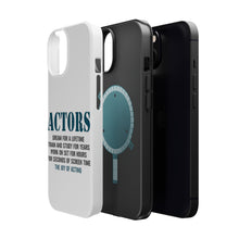 DistinctInk ToughCase for Apple iPhone, Compatible with MagSafe Charging - Actors Dream Train Study Work for Screen Time