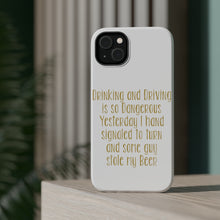 DistinctInk ToughCase for Apple iPhone, Compatible with MagSafe Charging - Drinking Driving Dangerous Guy Stole Beer