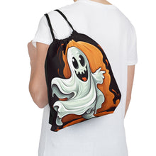 DistinctInk Drawstring Bag / Backpack with Silly Specter Sprites Design for Halloween