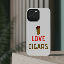 DistinctInk ToughCase for Apple iPhone, Compatible with MagSafe Charging - I Love Cigars