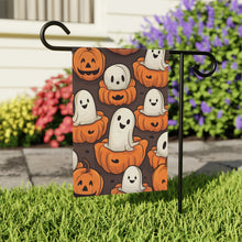DistinctInk Garden & House Banner / Flag with Haunted Skeleton Pumpkin Patch Design for Halloween