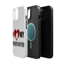 DistinctInk ToughCase for Apple iPhone, Compatible with MagSafe Charging - I Heart My Firefighter