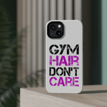 DistinctInk ToughCase for Apple iPhone, Compatible with MagSafe Charging - Gym Hair Don't Care