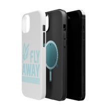 DistinctInk ToughCase for Apple iPhone, Compatible with MagSafe Charging - Fly Away - Butterfly Blue
