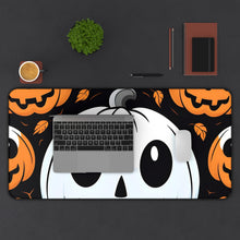 DistinctInk Desk Mat with Ghost Skeleton Cartoon Pumpkin Design for Halloween