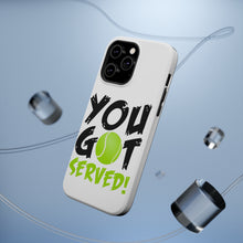 DistinctInk ToughCase for Apple iPhone, Compatible with MagSafe Charging - You Got Served Tennis