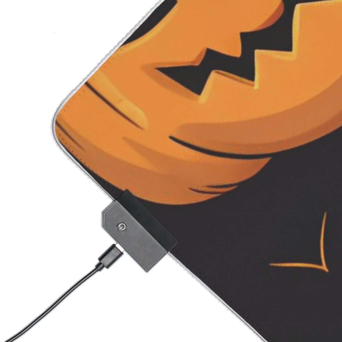 LED Gaming Mouse Pad with Ghastly Skeleton Pumpkin Party Design for Halloween, view 6