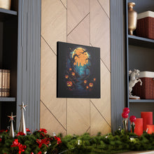 DistinctInk Canvas Wall Art with Haunted Evening Nightmare for Halloween