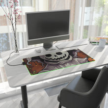 DistinctInk LED Gaming Mouse Pad with Trick or Treat Ghost-O-Lantern Design for Halloween