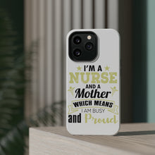 DistinctInk ToughCase for Apple iPhone, Compatible with MagSafe Charging - Nurse and a Mother - Busy and Proud